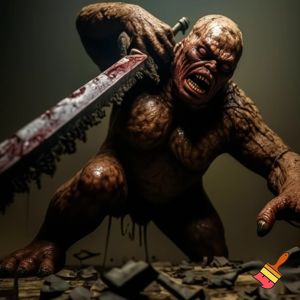 a monster with a sword