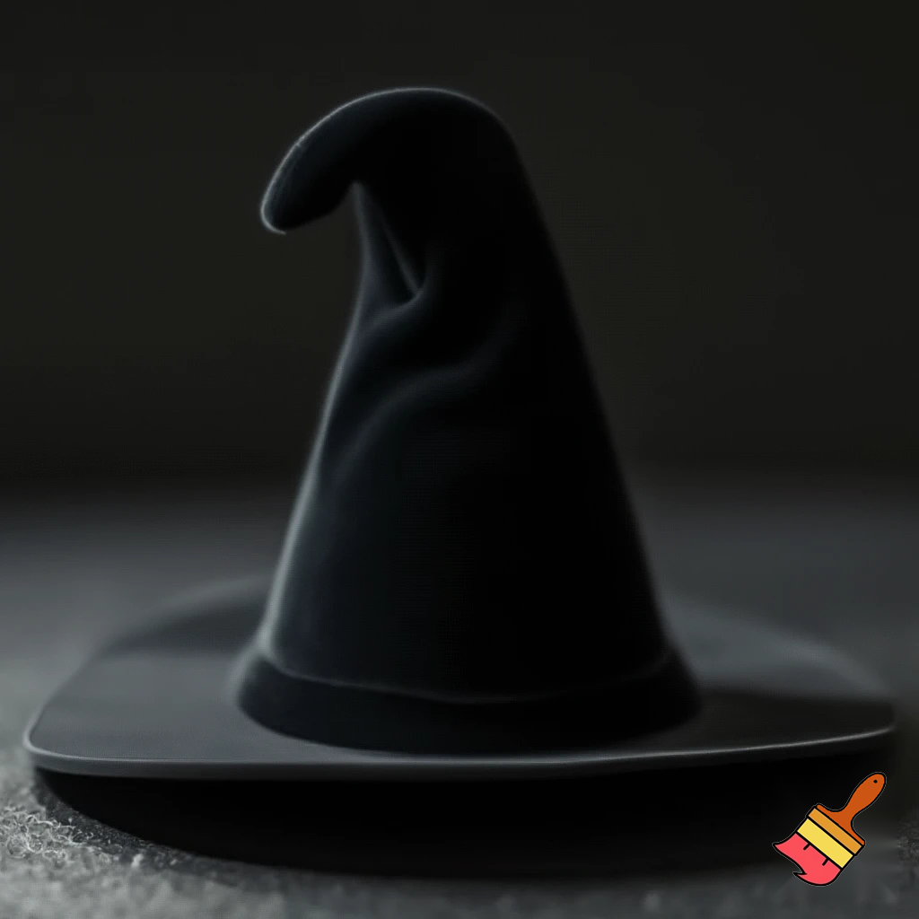 Black witches hat velvet