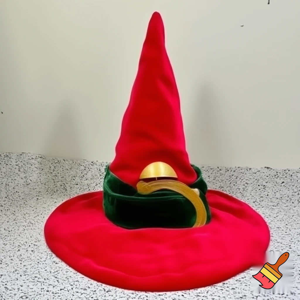 Christmas wizard hat read velvet