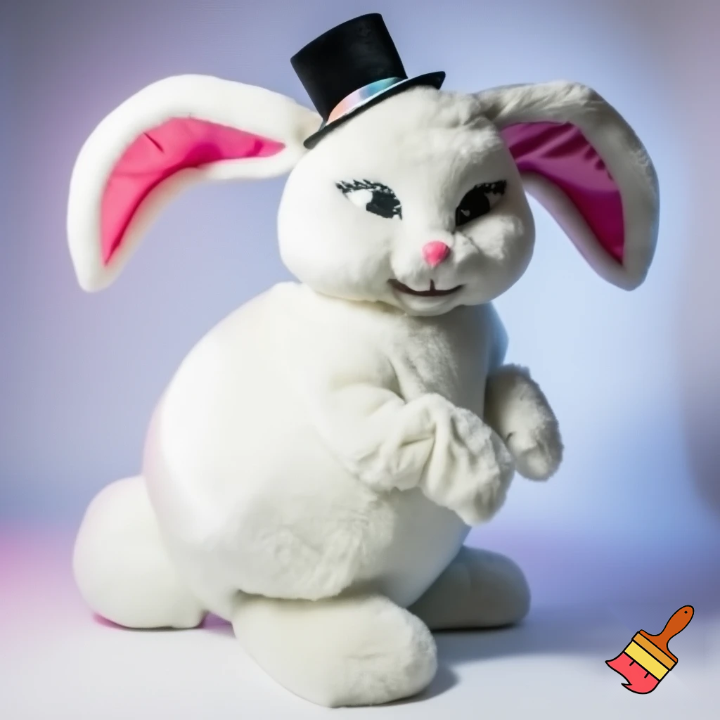 Easter bunny mascot costume top hat delicate special delicate