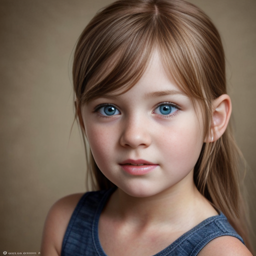 Auburn haired girl tween with big brown eyes