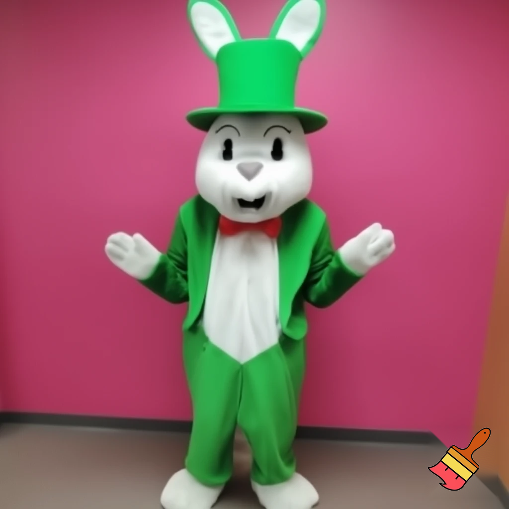 Easter bunny mascot top hat costume