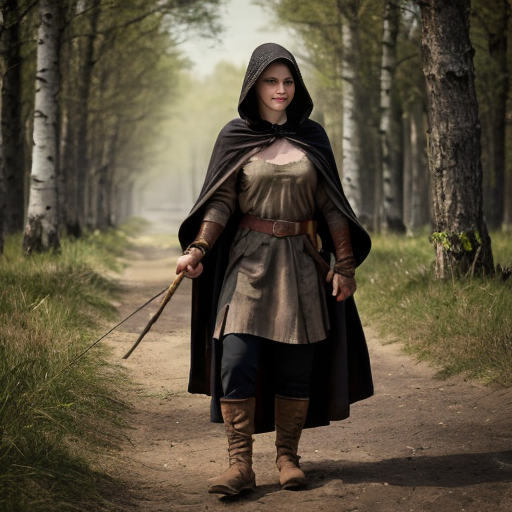 LINDA – THE FOX-EYED

Age: Around 25–26 years

Appearance:

    A face with fine but lively features – always as if about to smile.

    Eyes – bright, golden-amber, slightly elongated, almond-shaped – fox eyes. In the dark, a faint golden glint.

    Hair – chestnut or dark blonde, always tied in a ponytail or braided. A few strands always fall over her face.

    On her cheek – a small dimple that appears when she smiles.

Nose – "fox sense":

    Can smell a person from a hundred paces.

    Detects fear, illness, blood, what someone ate hours ago, whether someone passed through an area.

    Strong, unpleasant smells affect her heavily – headaches, nausea.

Build: Average height, slender, wiry – built for speed and agility.

Clothing and Gear:

    Long black cloak with a hood – reaching just below the knees, light, sturdy fabric, does not rustle.

    Under the cloak – light leather armor, dark brown, almost black, worn from use.

    Trousers of thick wool or soft leather, wide, tucked into boots.

    Boots – low, soft, with thin soles for silent movement.

    On her belt – quiver, a small hunting knife, a leather pouch with flint and other supplies.

Bow:

    Made of yew wood – light, resilient, flexible.

    As tall as she is; she carries it across her back.

    She makes her own arrows – from birch wood, with goose or falcon feathers, iron tips.

Past:

    Born in a small village at the foot of the mountains.

    As a child, she was considered "strange" – her eyes glowed in the dark, she could smell lies, she knew things before they happened.

    When sickness came to the village, she realized it came from the well. The elders did not believe her.

    They accused her of being cursed. A mob gathered at her house.

    Her father protected her, but she was banished forever. He gave her his bow and said: "Go, child. Do not return."

    She lived alone in the forest for years.

How She Joined:

    She tracked Borin out of curiosity. She followed him for three days.

    He noticed her, left her food, and did not chase her away.

    She chose to stay on her own.

Personality:

    The funniest member of the company – always joking, mocking nearly everything.

    Jokes to keep from crying – hides her pain behind laughter.

    Beneath the humor hides a deep wound from her banishment.

    Fiercely loyal – once she loves someone, she will defend them with everything she has.

    A child in a woman's body – playful, curious, sometimes misunderstood.

Skills:

    The finest hunter and tracker.

    Can move unseen anywhere.

    Shoots fast and true – can hit a coin from fifty paces.

    Knows herbs, mushrooms, animals – what is edible, what heals, what kills.

Relations with Others:

    Borin: Sees him as a father, even though she teases him.

    Garret: Teases him the most, but deeply respects him.

    Kieran: The first to make him laugh after heavy memories.

    Hedin: Finds him strange, but tolerates him.

    Finn: Treats him like a younger brother – protects him, teases him, teaches him.

