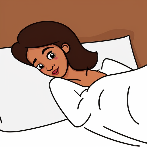 A BROWN girl waking up realistic but cartoon