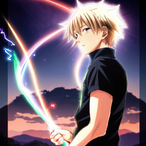 Can you make an anime boy named shooting a light beam? magic.