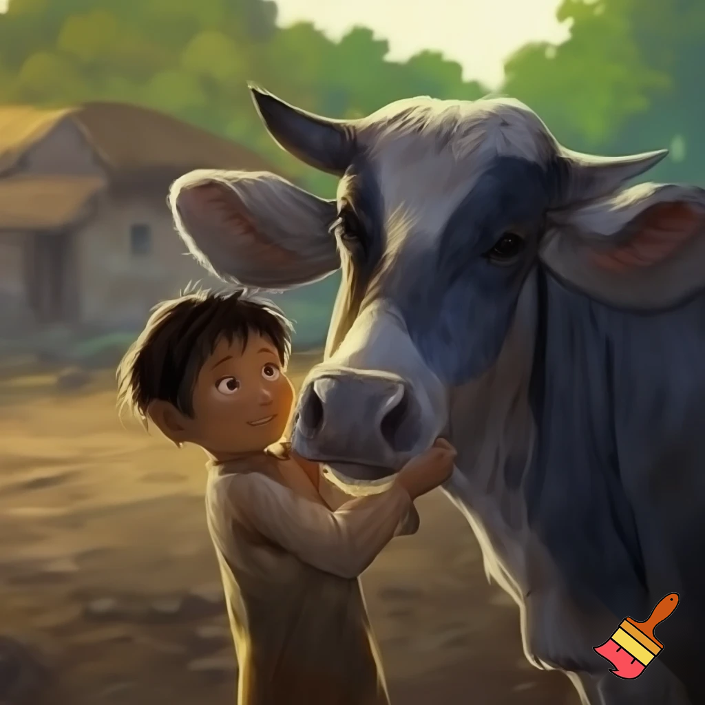 एक छोटे से गाँव में मुन्ना नाम का एक प्यारा लड़का रहता था। मुन्ना बहुत गरीब था, लेकिन उसका दिल सोने जैसा था। उसके पास बस एक गाय थी, जिसे वह अपनी माँ की तरह मानता था। वह गाय बहुत मेहनती थी — दिन भर जंगल में लकड़ी ढोने में मुन्ना की मदद करती और शाम को दूध भी देती।

एक दिन गाँव में कुछ शरारती बंदर आ गए। वे खेतों को उजाड़ने लगे, घरों से चीज़ें चुराने लगे और सबको परेशान करने लगे। गाँव वाले बहुत डर गए। लेकिन मुन्ना ने हिम्मत नहीं हारी।

उसने अपनी गाय के साथ मिलकर एक योजना बनाई। अगली सुबह वे दोनों जंगल में गए और पेड़ों के बीच रस्सियाँ बाँध दीं। जैसे ही बंदर आए, वे रस्सियों में फँस गए! मुन्ना ने तुरंत पुलिस को बुलाया। थोड़ी देर में पुलिस जीप लेकर पहुँची और सभी बंदरों को पकड़ लिया।

गाँव वाले खुशी से झूम उठे। सबने कहा, “वाह! मुन्ना और उसकी गाय ने तो कमाल कर दिया!”

उस दिन से गाँव में फिर कभी कोई शरारती बंदर नहीं आया। और मुन्ना की मेहनती गाय को सब “गाँव की हीरो” कहने लगे 🐄💫