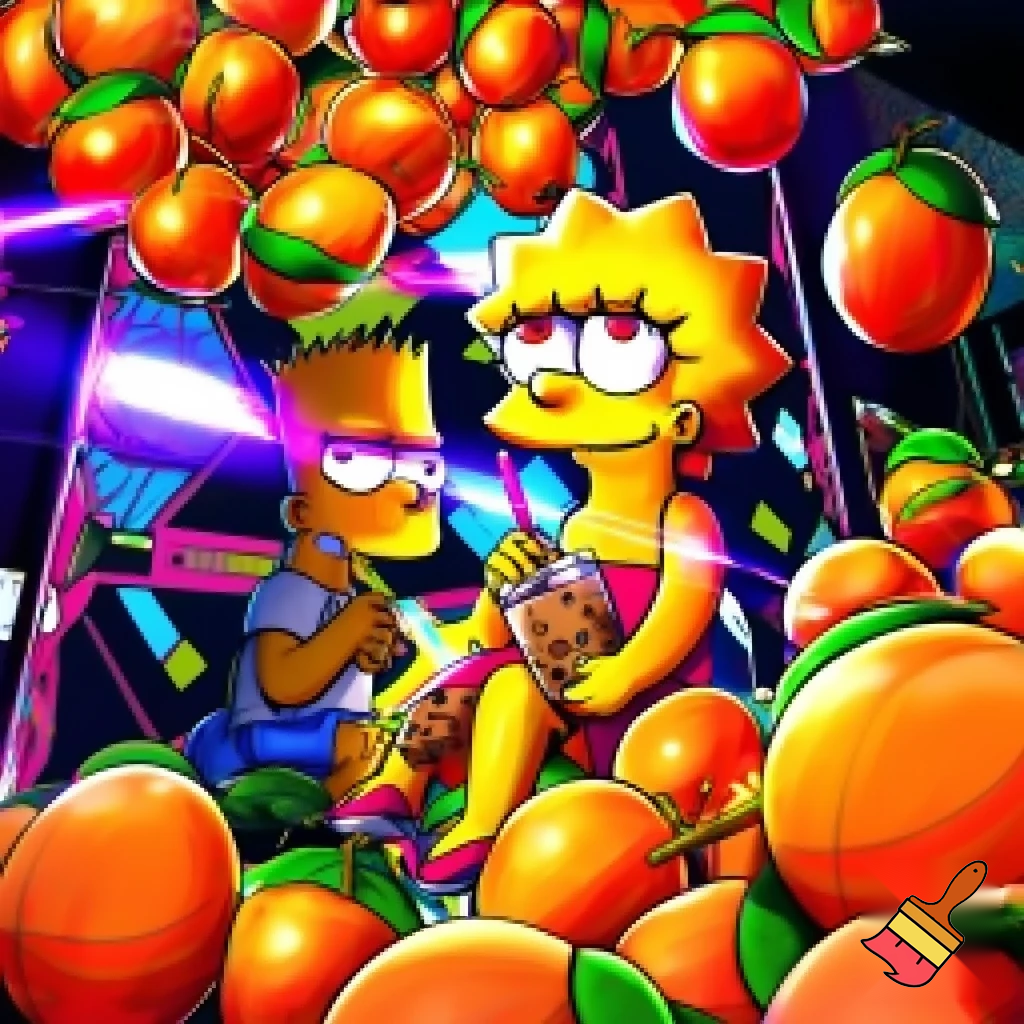 BART SIMPSON ANIME BOBA VIBES WITH 67 MANGOS AND LASER EYES WATCHING ANIME WITH LISA SIMPSON