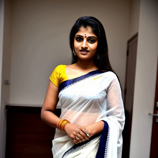 Hot mallu girl in white saree 
