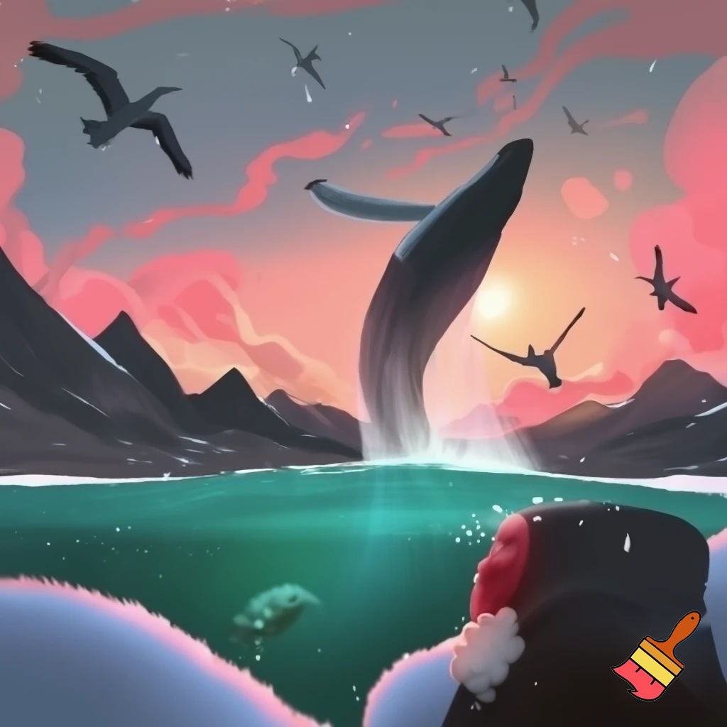 The sky was wrapped in a warm blanket of clouds whilst the sun peeped through.As I looked up,the seagulls cried out loudly as they gracefully flew across the sky.As I began walking across the velvety snow my cheeks turned bright red and my nose began to drip out water.When I opened my mouth a cloud of smoke burst out.

The mountains were grey and black.As I looked into the sky the clouds turned a bright pink and orange as they moved closer together like a happy family.The temperature dropped even lower and my legs felt like they were about to freeze  but i kept walking and didn't give up.The snow went onto my face and my hands started to become even colder but i still didn’t give up.

The waves splashed into the sky and sprayed onto my face.Whilst I wasn't looking a whale splashed out the water and into the sky my stomach dropped in shock.The water was a calm blue and green and I saw a turtle through it.
