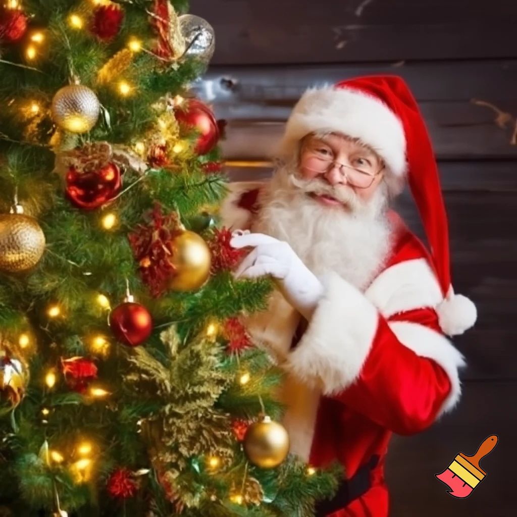 Christmas tree with Santa Claus