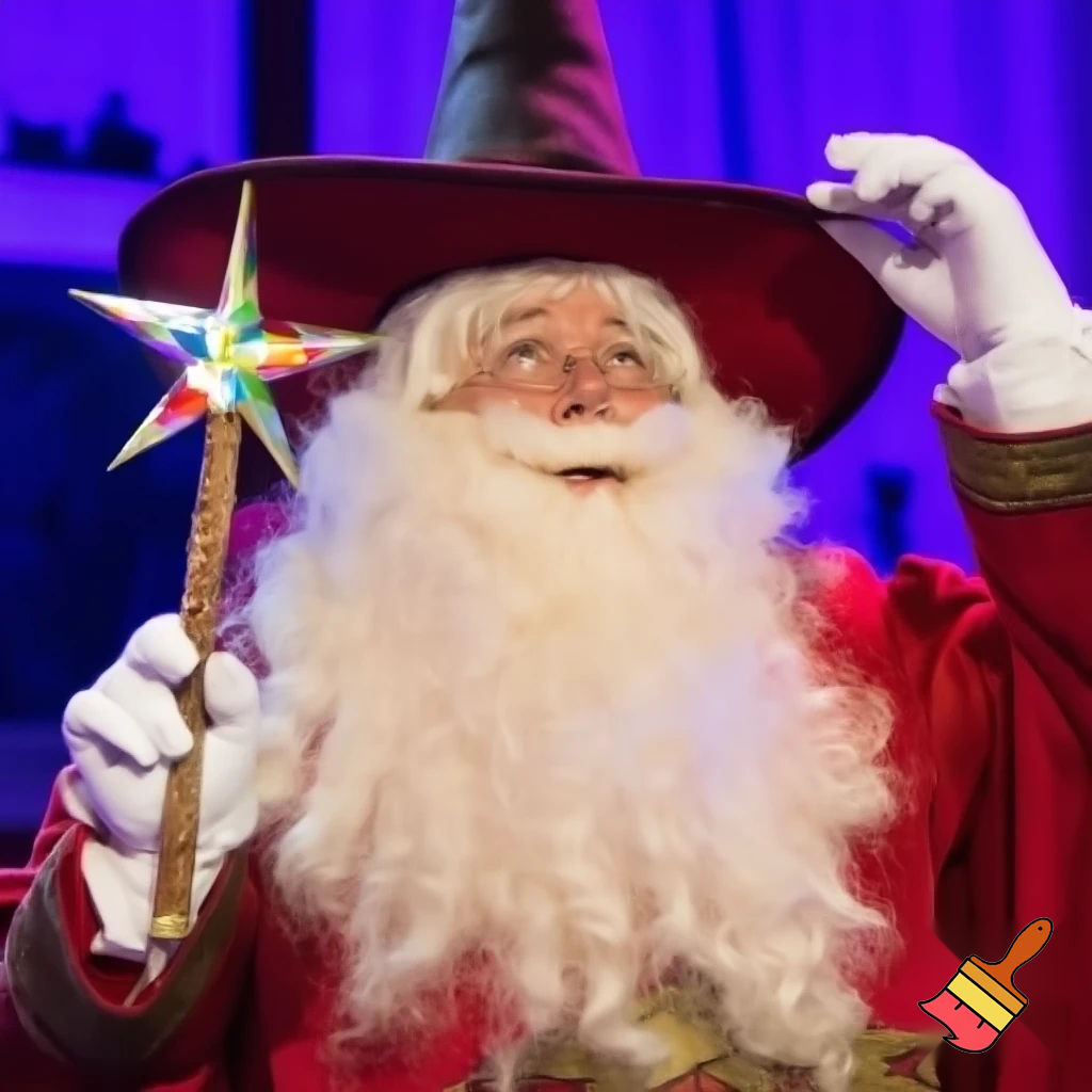 Santa Claus Pennwell Disney🇫🇷 wizard Santa Claus Santa Claus real person Disneyland Paris Santa Claus in Paris the wizard💫🏰 a wizard hat Magic Star wand