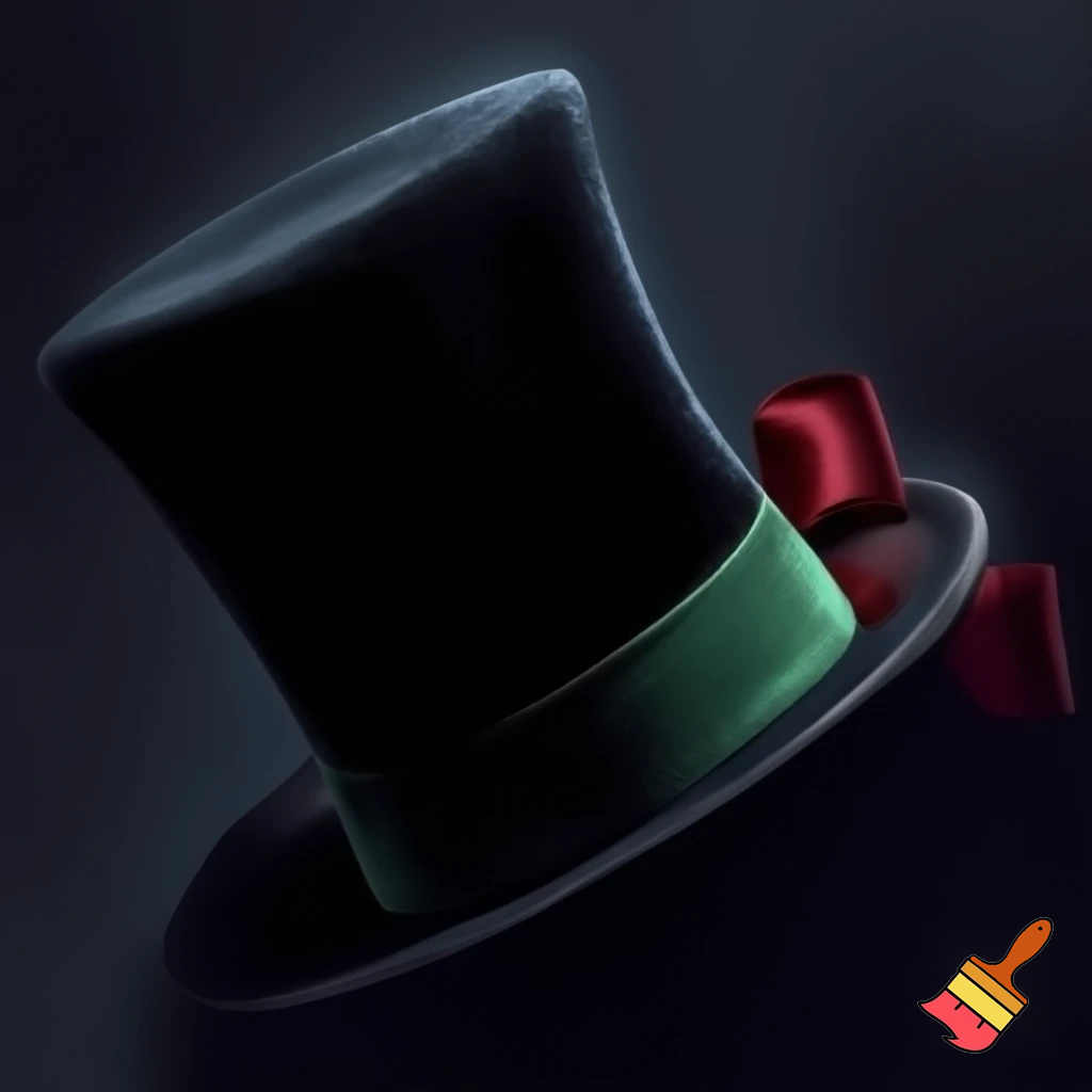 I Willy Wonka top hat black dark black velvet