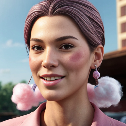 make a cartoon character that is a cotton candy