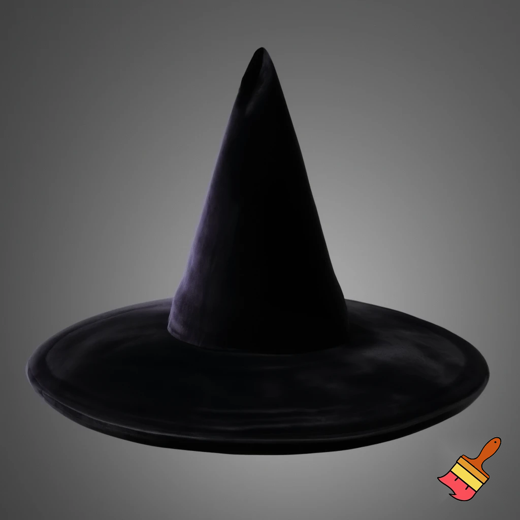 Black witches hat velvet