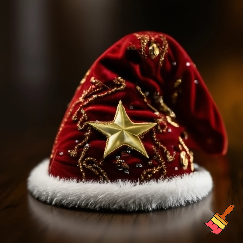 Christmas wizard hat written and velvet