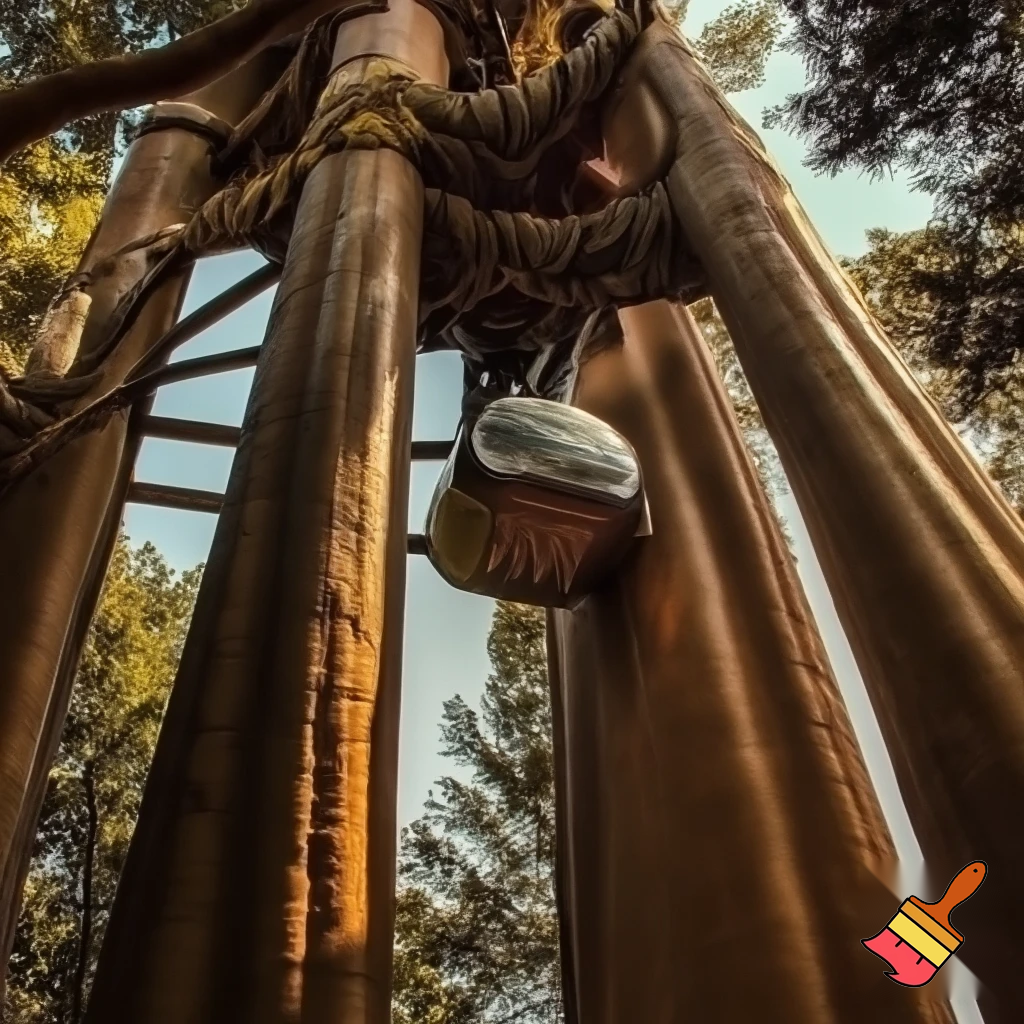 Make a drop tower theme park ride inspired by the California redwood trees. With a restraint and goes up and down