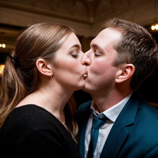 woman and man snogging