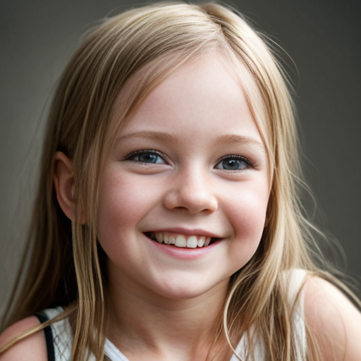 Finnish little girl, blonde, straight hair, smiling