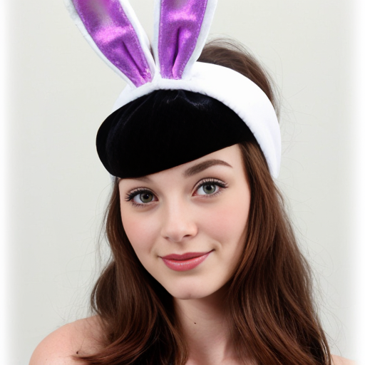 Easter bunny top hat headband, white and purple and gold