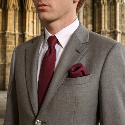 Grey suit, worn over band collar shirt, with anglican tippet