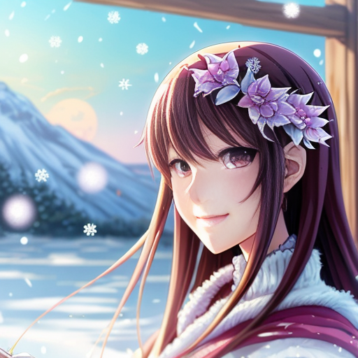 Девушка Зима плавно растворяется и переходит в девушку Весну, природа фэнтези, сказочно, волшебно