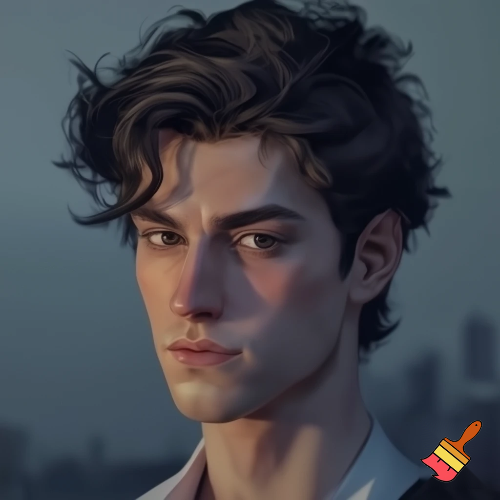 art Adopt a character: a guy with dark hair and dark eyes.