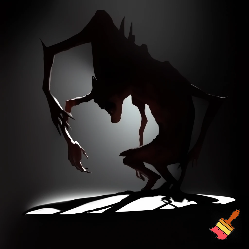 Minimalista, german expresionism, horror creature 