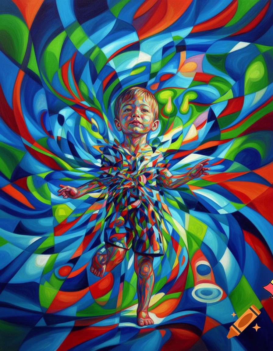 abstract distorted kid