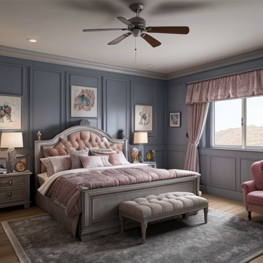 Alice in Wonderland themed adult bedroom