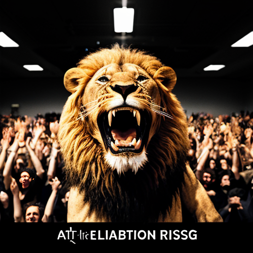 at elevation the lion rejoicing roars to rise mix and shine