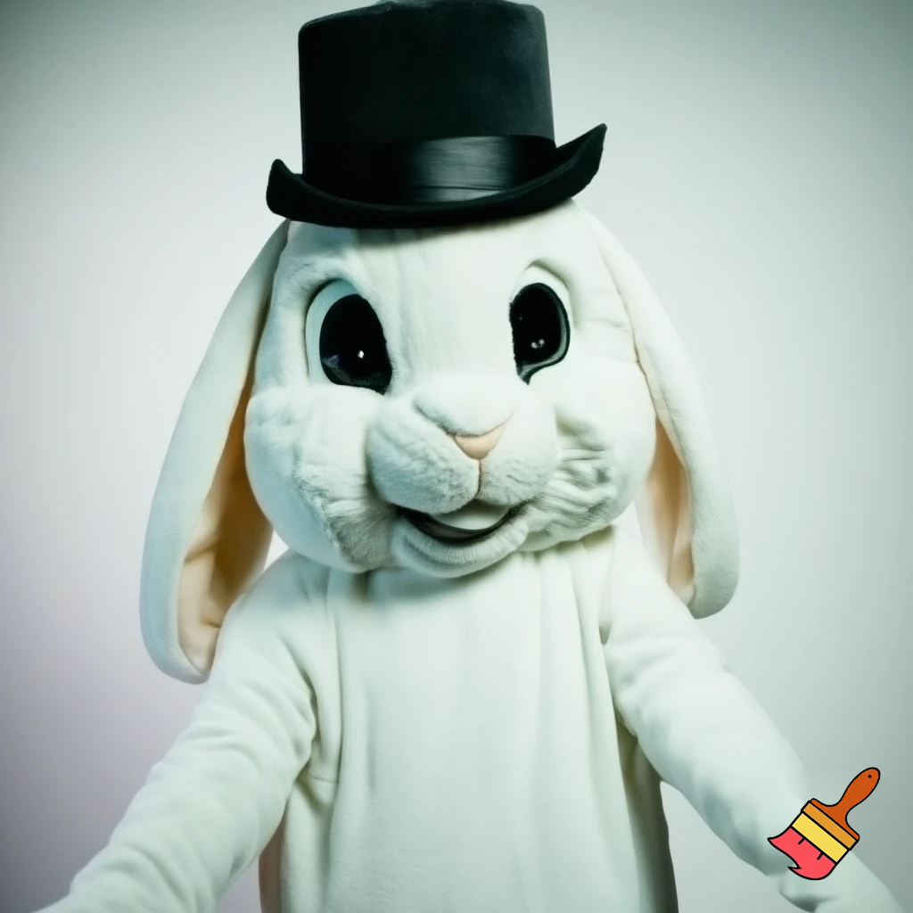 Easter bunny mascot costume top hat