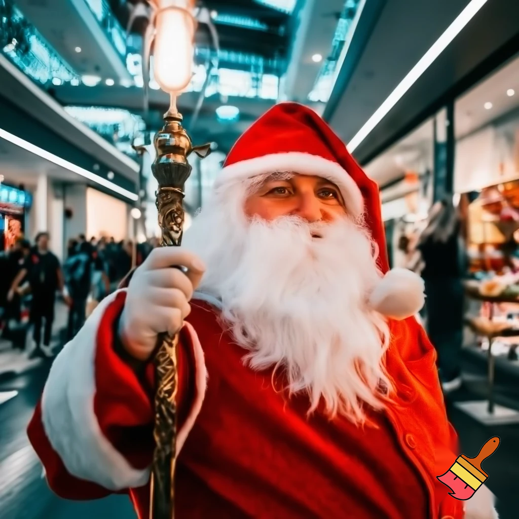 Santa Claus magic walking stick staff Russia shopping Centre Australia shopping