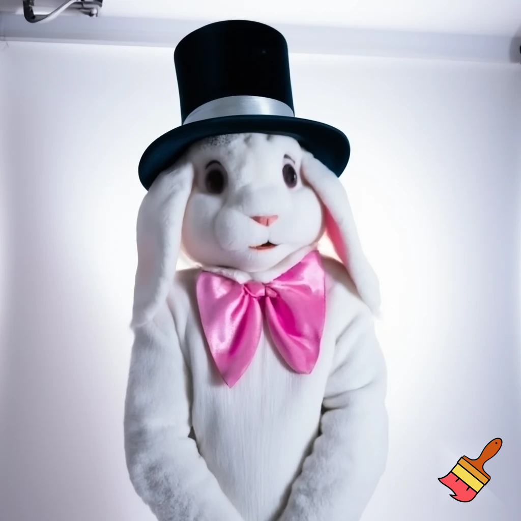  Easter bunny mascot costume magic top hat