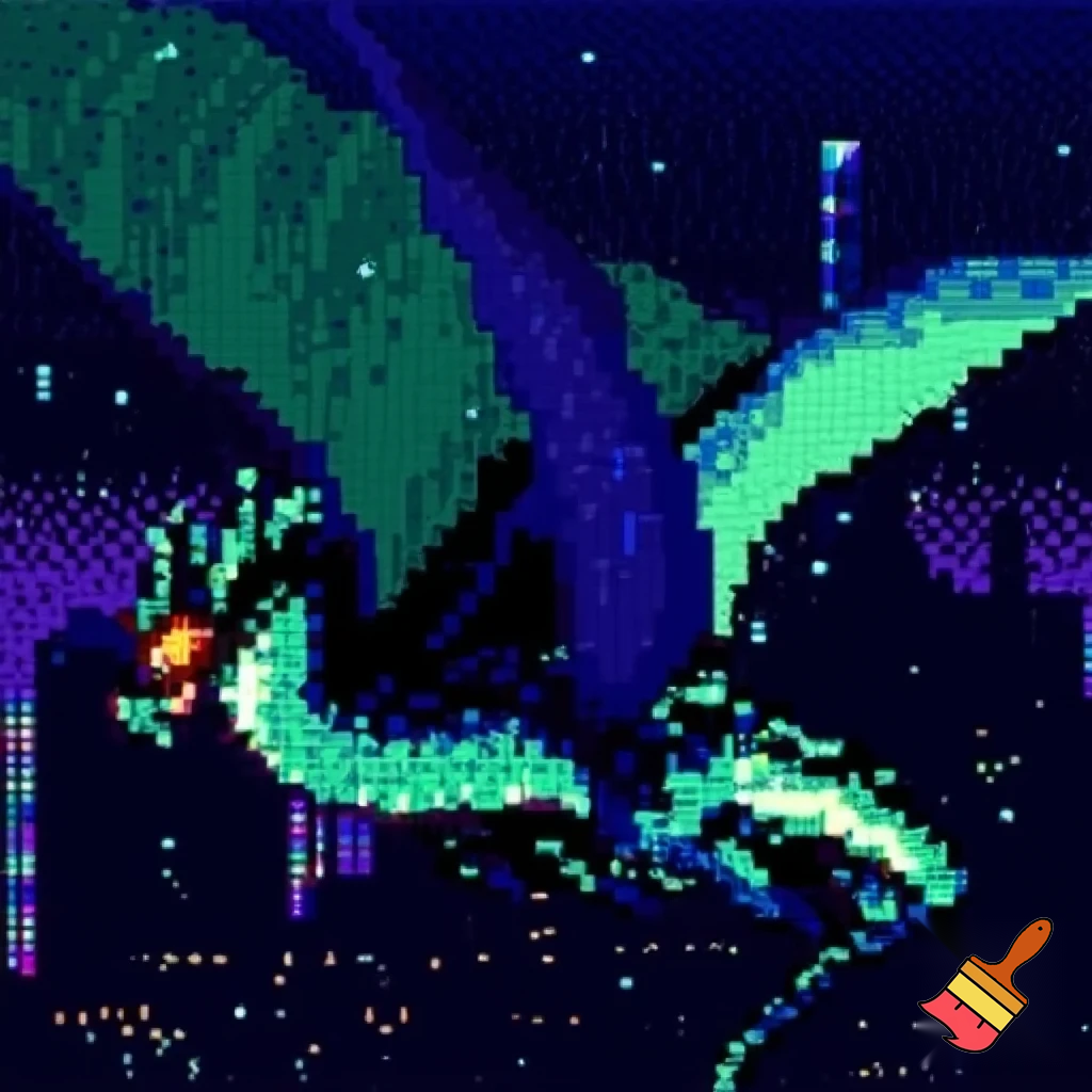 Pixal art dragon
