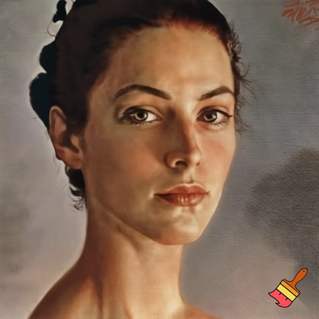 award winning portrait of a fragile woman with immaculate features, captivating eyes looks straight at the camera, perfectly radiant, painted by Norman Rockwell