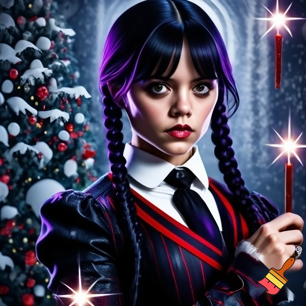 Christmas Attractive gorgeous Wednesday Addams 
