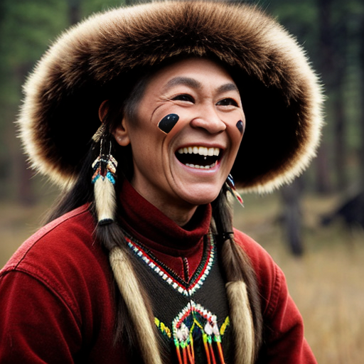 sami people and native amaricans having a laugh togheter
