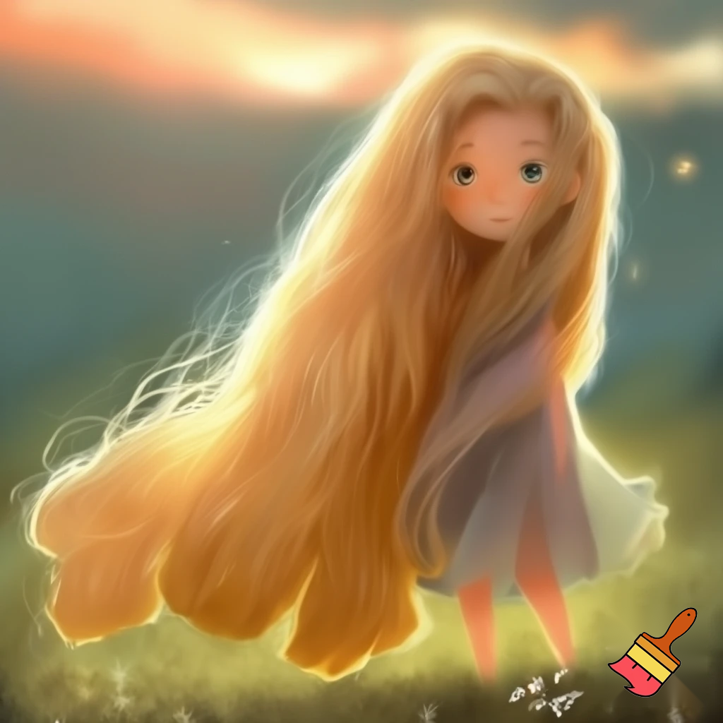 a girl with long blond hair