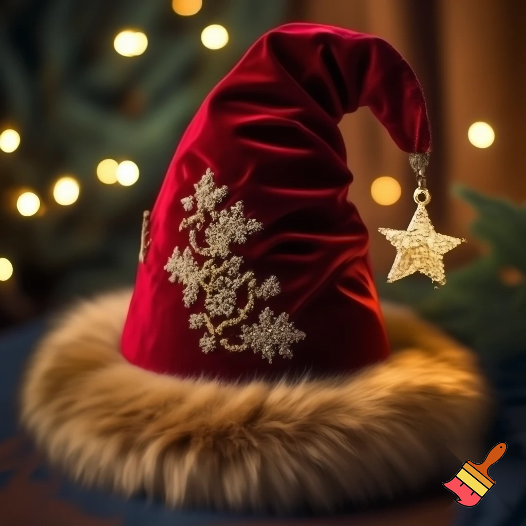 Christmas wizard hat velvet