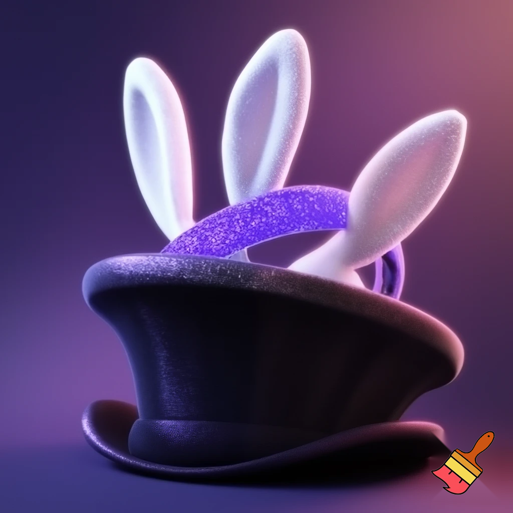 Black top hat with bunny ears velvet white and purple purple and white headband fabric and velvet glitter, purple and pink special present true special and delicate velvet pink and purple