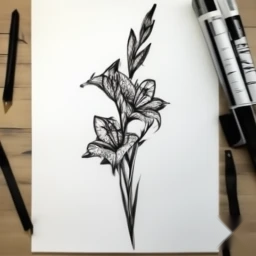 august birth flower tattoo