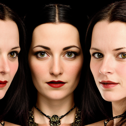 Picture of  the faces of the goddesses Lilith Kali and Brigid 