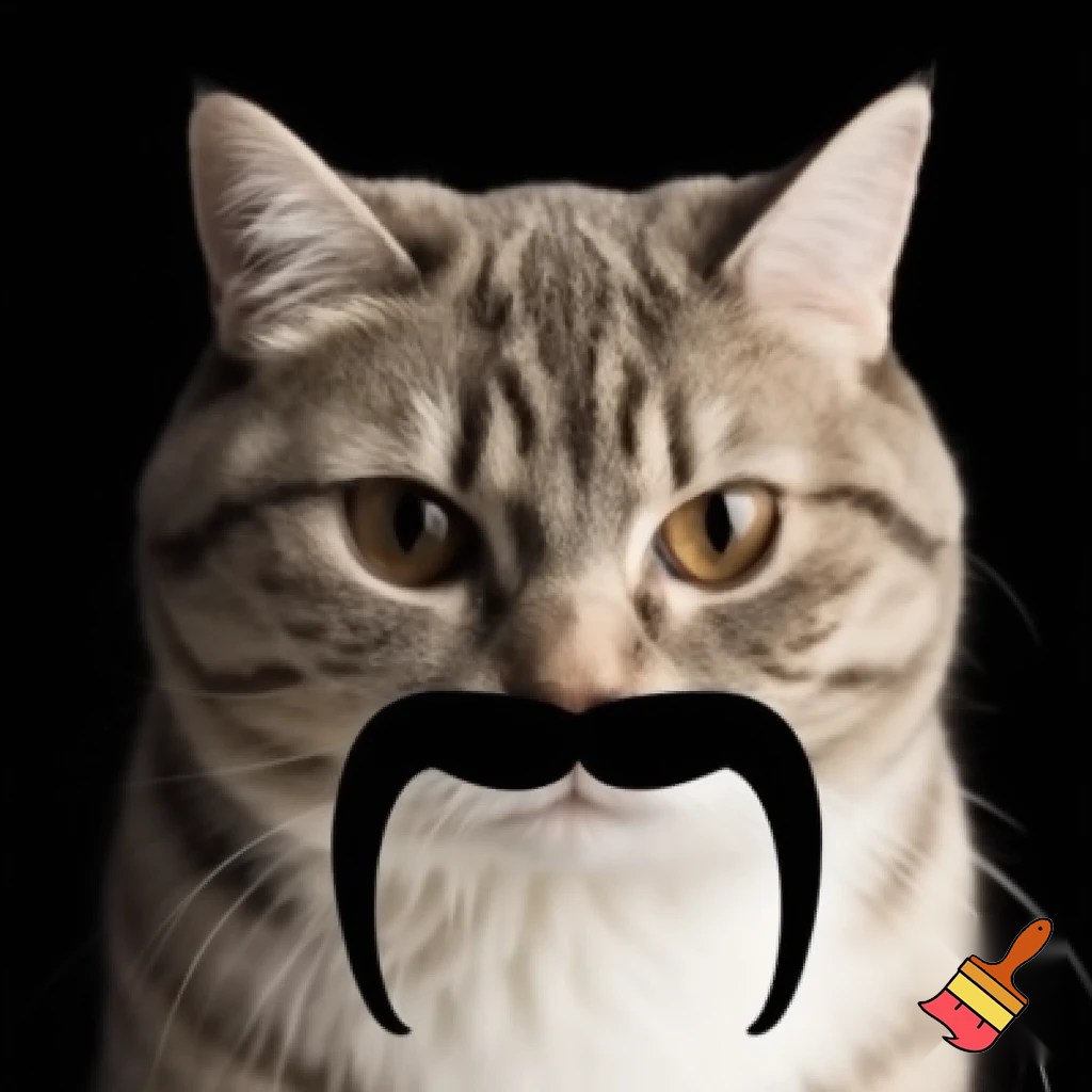 cat with mustache
