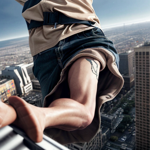 Make a person falling of to his death in a tall building