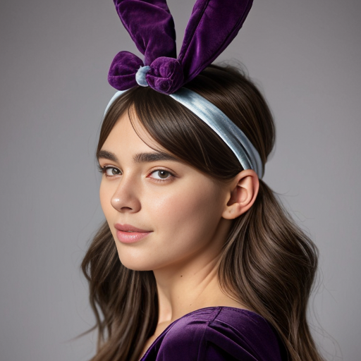 Easter bunny top hat headband Lala colour purple velvet top hat headband