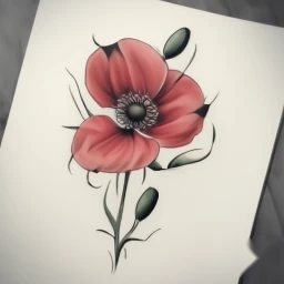 august birth flower tattoo