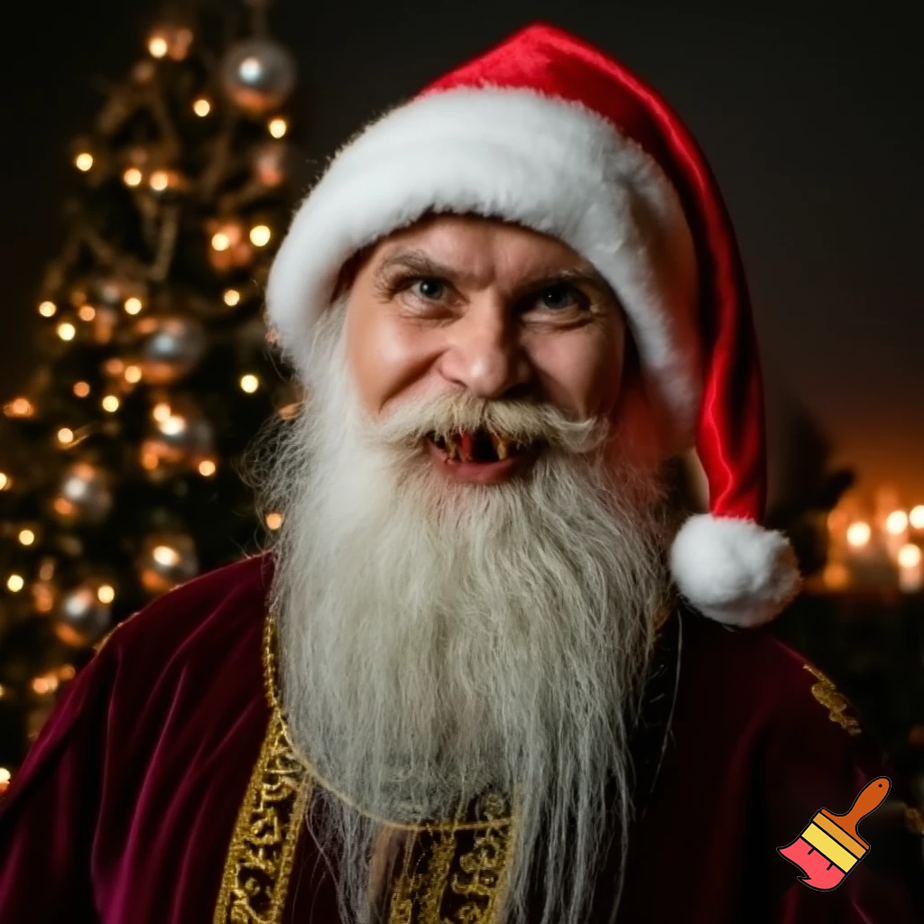 Magician wizard Christmas a Christmas hat