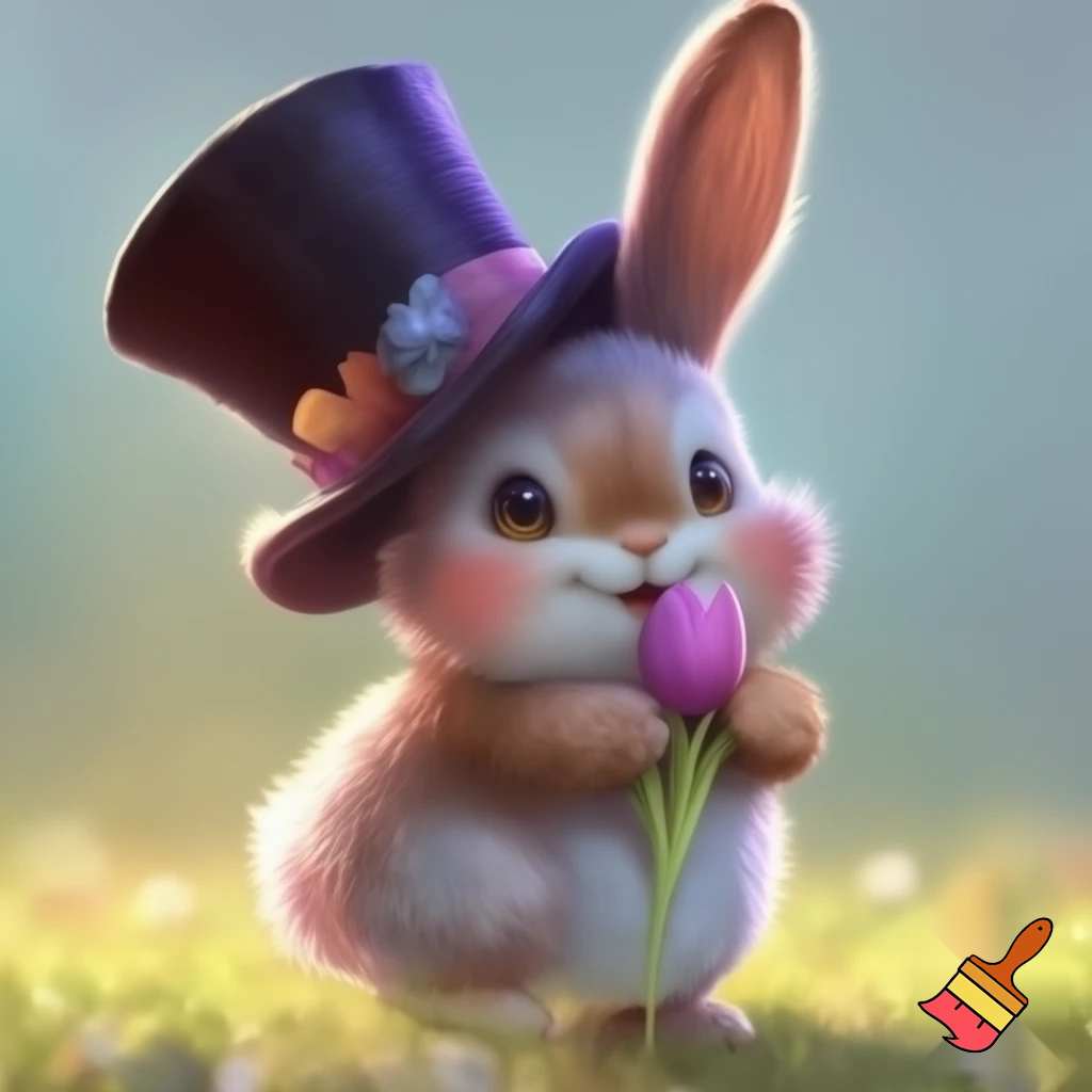 Easter bunny mascot top hat