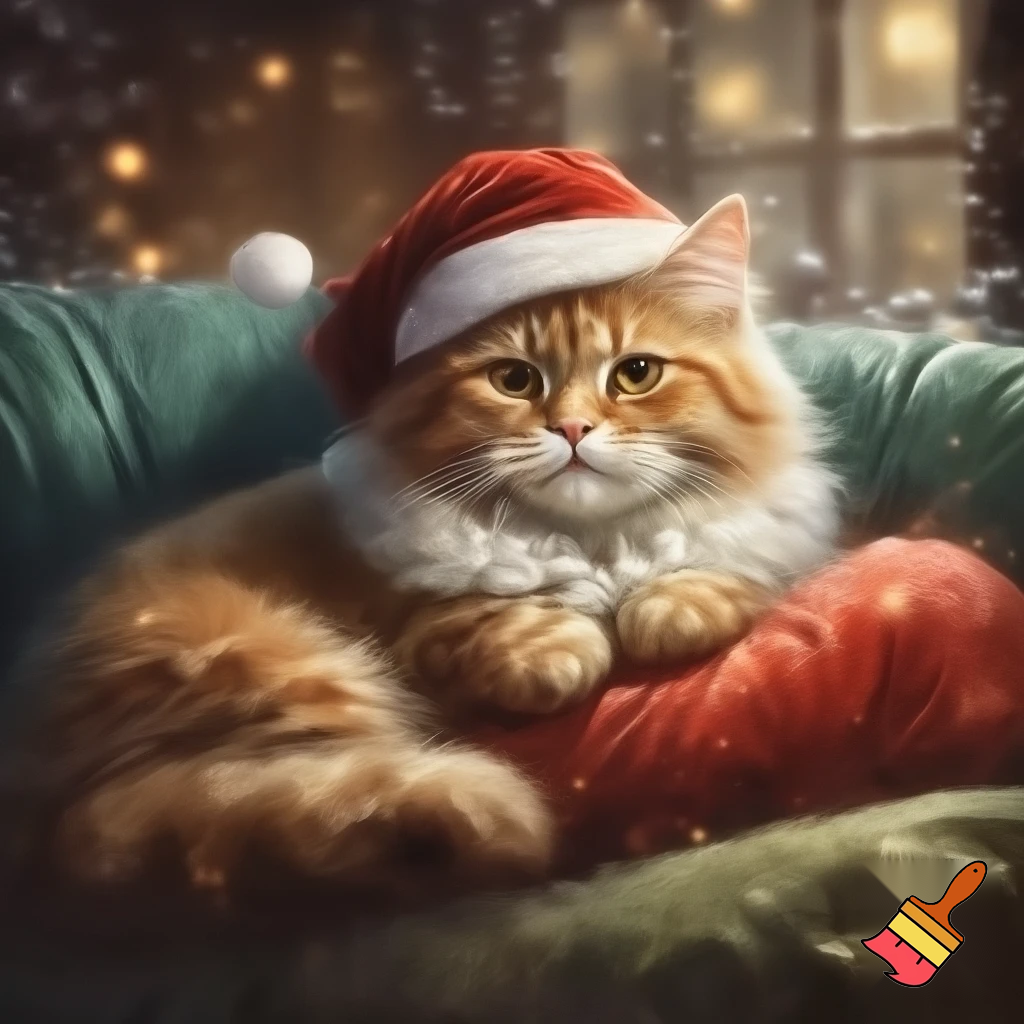 cat santa claus