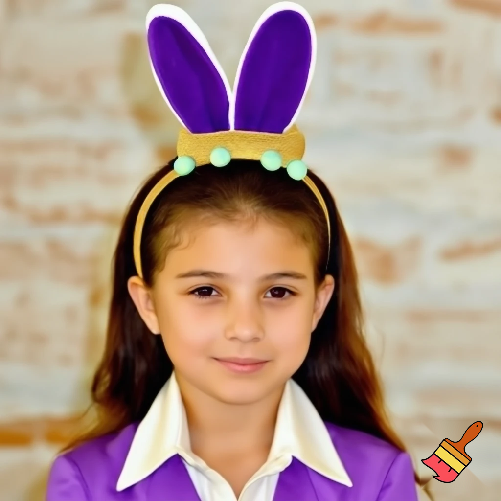 Easter bunny top hat, Easter balcony headband, purple and gold headband top hat